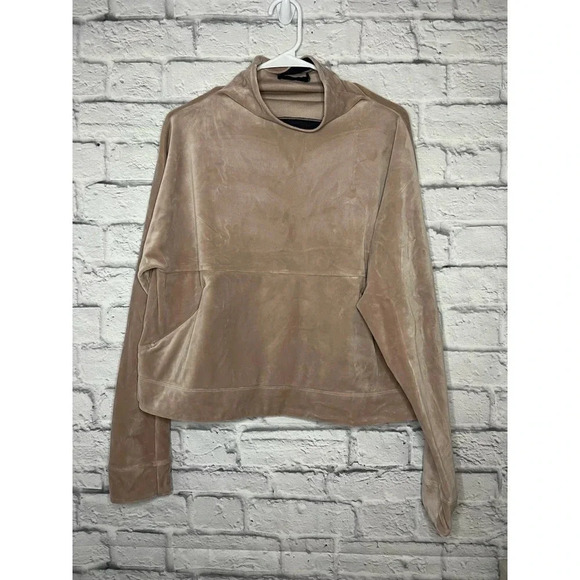 Prana Phoenix velour pullover pink mock neck Sweater size L. - Picture 5 of 8